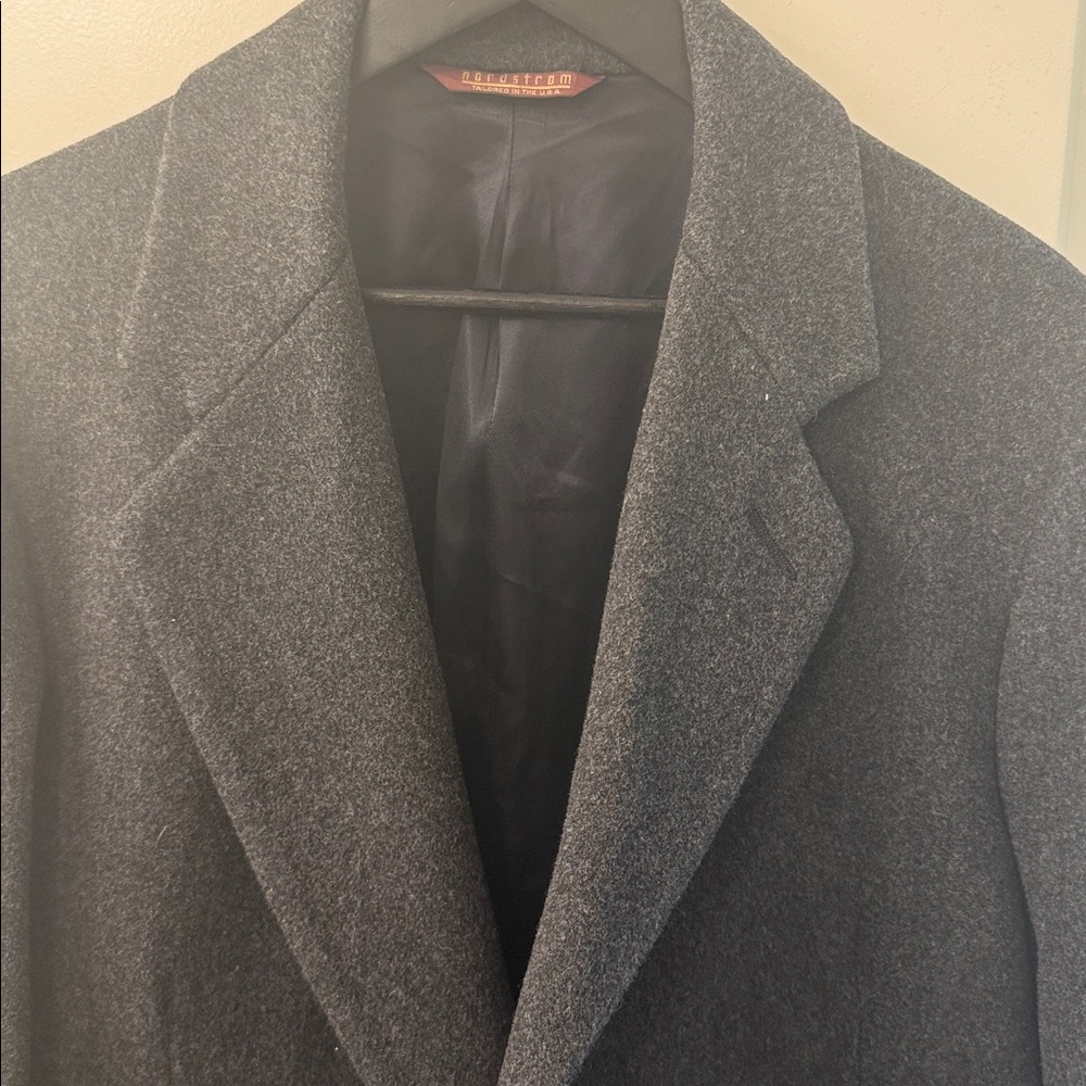 Nordstrom 100% Pure Wool Overcoat Tailored In The USA - Picture 3 of 14